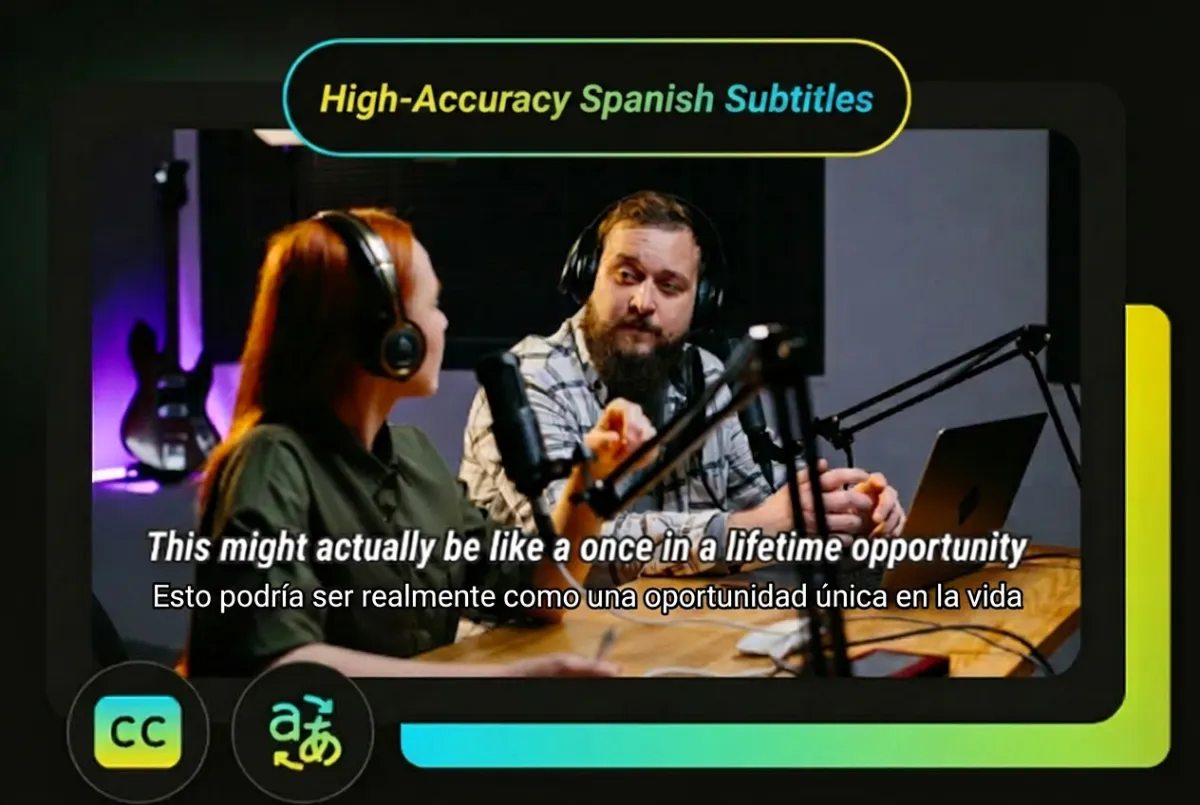 AI generates accurate Spanish subtitles from video speech
